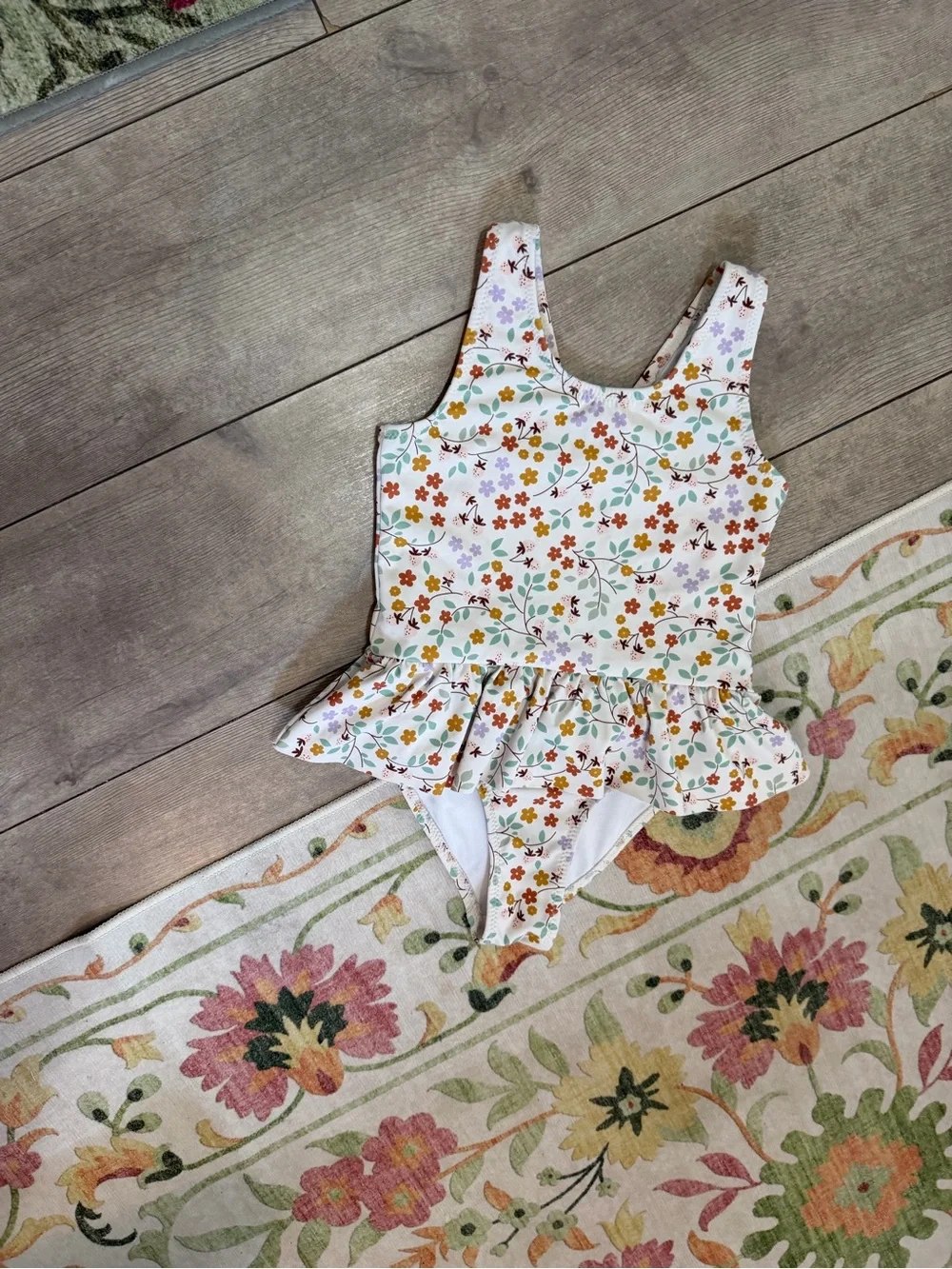 Modern Moments by Gerber Toddler Girl Swimsuit 4T Boho Floral Ruffle One-Piece